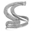 Rhodium Plated Linear Pave Necklace with Clear Cubic Zirconia, A Sleek and Elegant Design Featuring Sparkling Clear Stones in a Modern Arrangement - 3 of 3