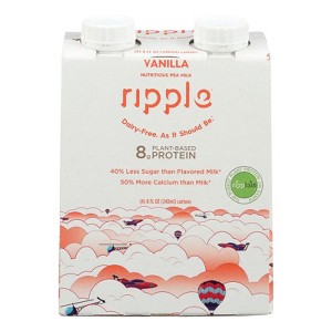 Ripple Vanilla Pea Milk - Case of 4/4 pack, 8 oz - 1 of 4