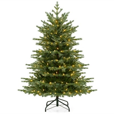 Tangkula 5/6/7 FT Artificial Christmas Tree w/ 1426/2116/3156 Lush PVC & PE Tips 200/300/400 LED Lights