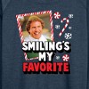 Women's - ELF - Christmas Smilings My Favorite Lightweight French Terry Wide Neck Long Sleeve Shirt - 2 of 4