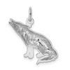 Black Bow Jewelry 14k White Gold Polished Wolf Charm or Pendant - 3 of 4
