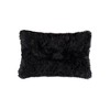 HomeRoots Set of Two 12" X 20" Black Sheepskin Lumbar Throw Pillows - 4 of 4