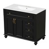 KIGFTSOD 36" Bathroom Vanity with Sink, White Vanity Cabinet with Flip-Out Drawer, 3 Drawers, 2 Soft-Close Doors - 4 of 4