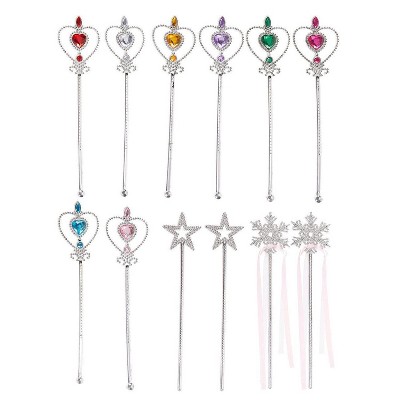 Blue Panda 12-Pack Fairy Princess Plastic Magic Wand and Scepter Party Favors Jewelry Costume Accessories