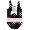 Hudson Baby Girls Toddler Swimsuit, Black Dot Pink - 2 of 2