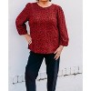 Women's 3/4 Truck Sleeve Scoop Neck Cheetah Jacq Knit Top - Multiples - 3 of 4