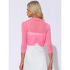 INSPIRE CHIC Women's Semi Sheer Open Front Elegant 3/4 Sleeves Mesh Bolero Shrug - 4 of 4