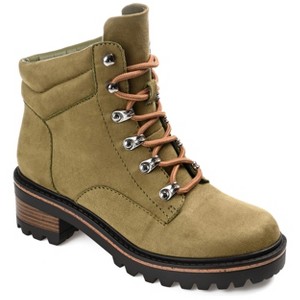Journee Collection Women's Nyia Lace Up Stacked Heel Booties - 1 of 4