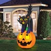 Occasions 7' INFLATABLE BLACK CAT ON PUMPKIN, 2.5 ft Tall, Multicolored - 2 of 4