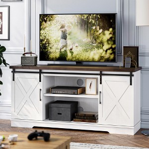 GustoWave Farmhouse TV Stand, Entertainment Center for 65 Inch TVs, Barn Doors TV Stand with Storage and Shelves, Modern TV Console Table Furniture - 1 of 4
