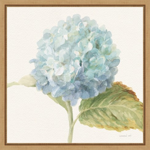 Amanti Art Floursack Florals V Blue Hydrangea Crop by Danhui Nai Canvas Wall Art Print Framed 16-in. x 16-in. - image 1 of 4