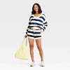 Women's Striped Sweater Shorts - JoyLab™ - 3 of 3