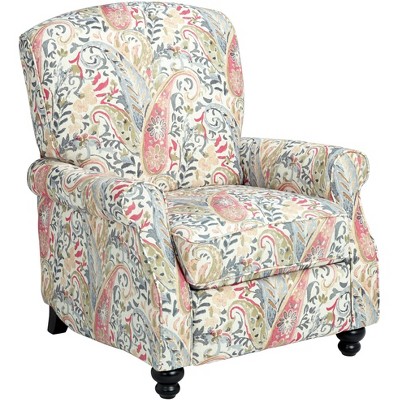 Elm Lane Ethel Coral Paisley Push Back Recliner Chair