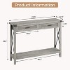 Entryway Table - 43 Inch Sofa Table with Storage Narrow Console Table with Rattan Drawers Couch Table Behind Sofa Entryway Table - 2 of 4