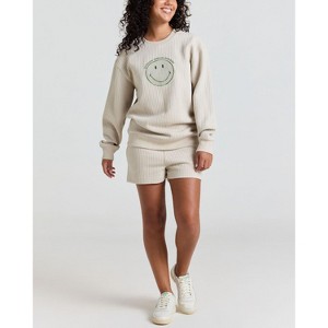 Samii Ryan | Smiley® Flourish Waffle Crewneck, Tan, XX-Large, 6 - 1 of 4