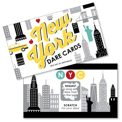 Big Dot of Happiness NYC Cityscape - New York City Party Game Scratch Off Dare Cards - 22 Count