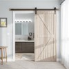 SMARTSTANDARD 80 in. Height K Shape Natural Wood Interior Barn Door (No Hardware Included) - 4 of 4