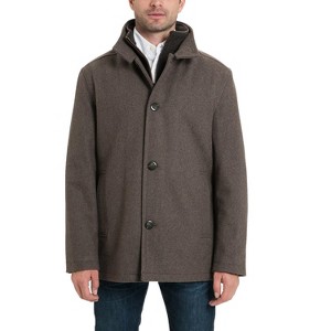 LONDON FOG Men's Wool Blend Car Coat with Bib - Available in many colors - 1 of 4