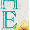 HomeRoots 36" White And Turquoise Hello Solid Wood Porch Sign - 4 of 4