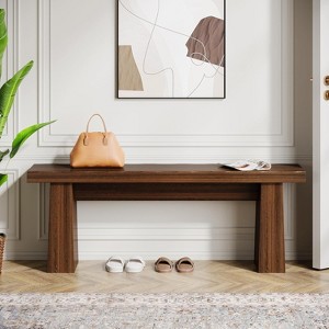 Tribesigns Wooden Entryway Bench, 47" Wood Dining Table Bench with Sturdy Frame for Kitchen Bedroom Living Room Hallway, Easy Assembly, - 1 of 4