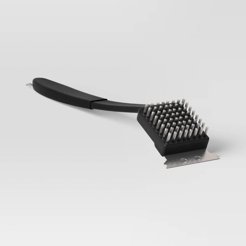 18&#34; Grill Brush with Integrated Metal Scraper and Bristles Black - Room Essentials&#8482;, 1 of 5