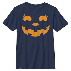 Boy's CHIN UP Halloween Jack o' Lantern Face T-Shirt - 1 of 4