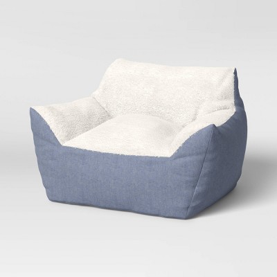 Chambray Kids Bean Bag Chair Blue Pillowfort