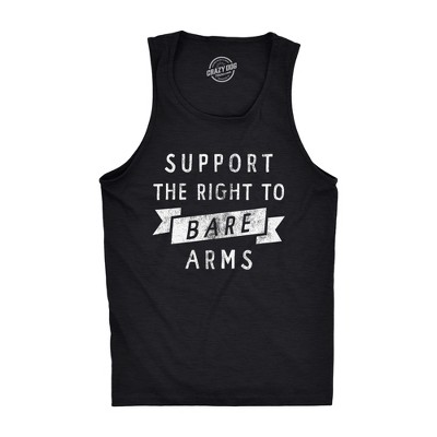 Mens Suppport The Right To Bare Arms Fitness Tank Funny Sarcastic Sleeveless Shirt Joke Novelty Tanktop For Guys - Crazy Dog Men's Tank Top