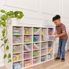 ECR4Kids Streamline 25 Cubby Tray Cabinet with 25 Scoop Front Storage Bins, 5x5, White Wash - 4 of 4