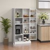 Yukimo 14-Tier Freestanding Kitchen Pantry Cabinet with Adjustable Shelves and 2 Doors, White Storage Cupboard for Dining Room & Bedroom - 2 of 4