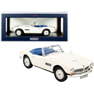 1956 BMW 507 Convertible White with Blue Interior 1/18 Diecast Model Car by Norev