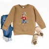 Skiing Bear Watercolor - Toddler Graphic Sweatshirt - 3 of 4