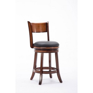 Boraam Industries Palmetto Swivel 24" Counter Height Barstool: Upholstered, Curved Back, Hardwood - 1 of 4