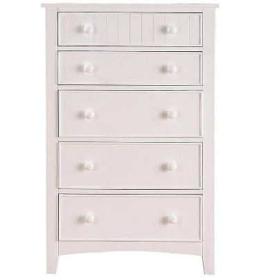 NicBex 5 Drawer Dresser for Bedroom,Modern Style Drawers with White Round Handle,Dressers for Kids Room,Living Room,Entry and Hallway,White