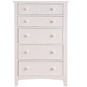 NicBex 5 Drawer Dresser for Bedroom,Modern Style Drawers with White Round Handle,Dressers for Kids Room,Living Room,Entry and Hallway,White - 1 of 4