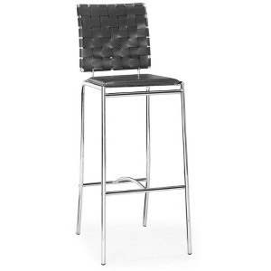 Zuo Criss Cross Barstool (Set of 2) Black - 1 of 4
