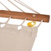 Gulches Hammocks: 13' Boho Chic White Hammock with Wooden Stand and Sunshade Canopy - 4 of 4