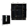 Keloyid Black Wood 62.99 in. Armoire with 3 Drawers and 6 Shelves - 3 of 4