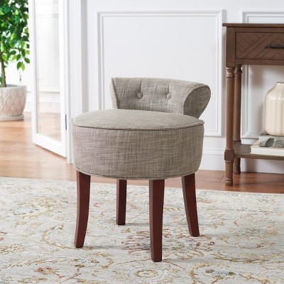 Georgia Stone and Mahogany Petite Vanity Stool