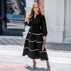 Women's V-neck Belted Long Puff Sleeve Maxi Dress - Cupshe - 4 of 4