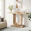 Hommoo Farmhouse Console Table, 39" Wood Entryway Table with Geometric Base - 4 of 4