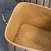 SEVOBAL Laundry Bags and Baskets Square Palm Leaf Woven Wicker Storage Basket with Handles for Clothes Picnic and Home Decoration, Brown, 16"*16"*17" - 4 of 4