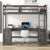 Whisen Elegant Design Twin Size Loft Bed with Desk, Drawers and Storage Shelves - 3 of 4
