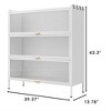 3 Tier Pantry Storage Cabinet, 43" Freestanding Bakers Rack, Metal Kitchen Food Storage Cabinet, Microwave Rack for Kitchen Dining Room - 3 of 4