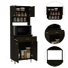 LunaLulinlk Kitchen Pantry with Countertop; Closed & Open Storage -Black - 3 of 4