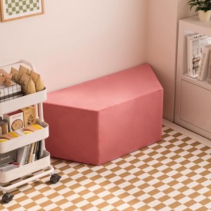 MaseiKar Large Pouf Ottoman Stuffed 5 Pieces Poufs Ottomans for Living Room Foot Rest Footstool for Under Desk, Foam Filled with Removable Cover - 1 of 4