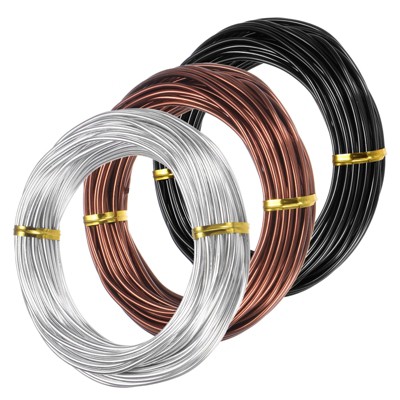 Unique Bargains Aluminum Gardening Bonsai Training Wire 3 Rolls