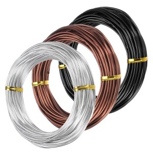 Unique Bargains Aluminum Gardening Bonsai Training Wire 3 Rolls - 1 of 4
