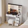 Makeup Vanity Desk, Adult Dressing Table Set, Vanity Desk with Lights in 3 Colors, Charging Station, Drawers, for Bathroom, Bedroom - 3 of 4