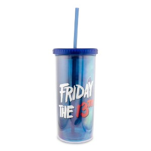 Silver Buffalo Friday The 13th Jason Carnival Cup With Lid and Straw | Holds 20 Ounces - 1 of 4